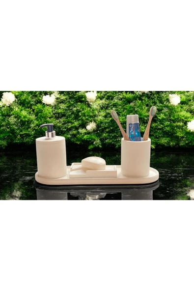 Yenilikçi Mermer Temalı Beton Banyo Aksesuar Seti (4 Parça) - 3