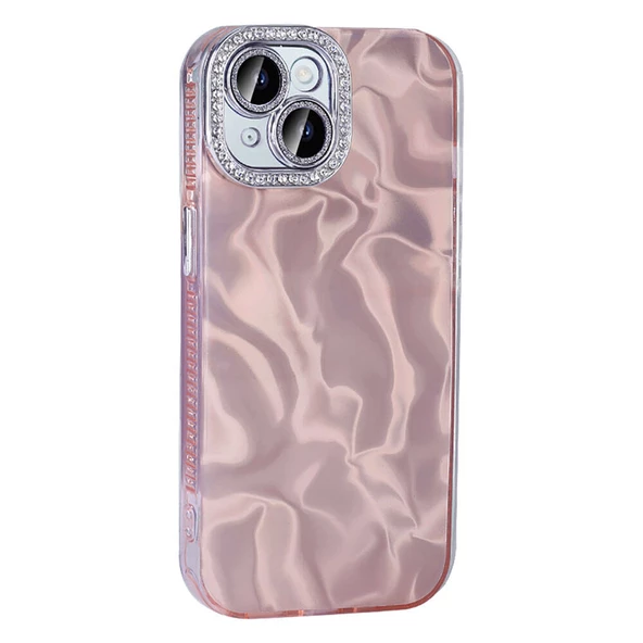 Gpack Apple iPhone 15 Plus Kılıf Parlak Taş Detaylı Airbagli Esila Kapak - 4