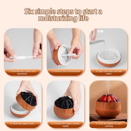 Odun Ateşi Tasarımlı Hava Nemlendirici Cihaz - 5