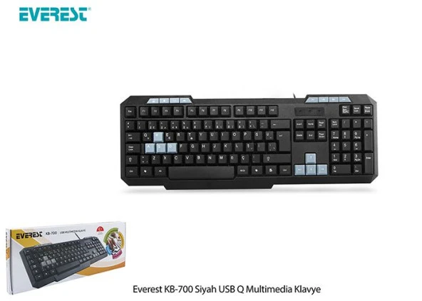 Everest KB-700 Q USB Multi Media siyah klavye - Resim 5