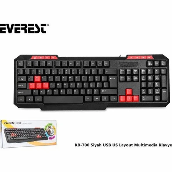 Everest KB-700 Q USB Multi Media siyah klavye - Resim 7