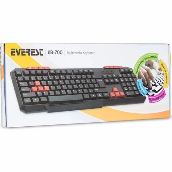 Everest KB-700 Q USB Multi Media siyah klavye - Resim 8