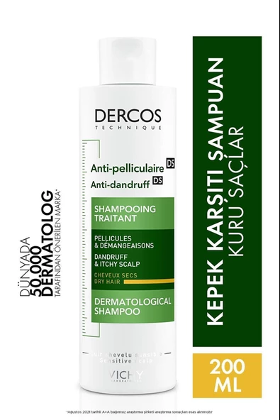 Vichy Dercos Anti-Pell Kepek Şampuanı Kuru Saçlar İçin 200ml.