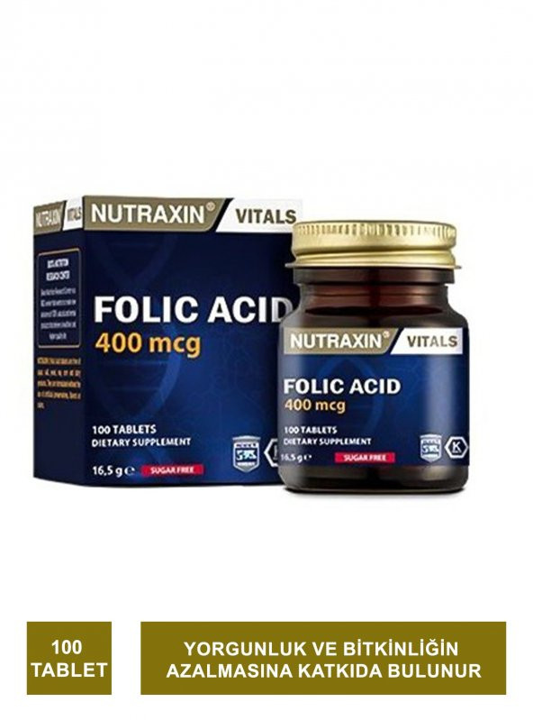 Nutraxin Folic Acid 100 Tablet (S.K.T 07-2025)