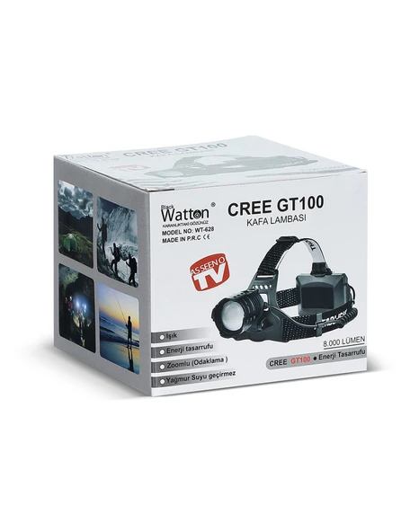 Watton WT-628 GT100 Led Şarjlı Kafa Lambası - 5