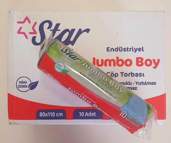 Star Çöp Poşeti Jumbo Boy 400 gr 10'lu 20 Paket 1 Koli