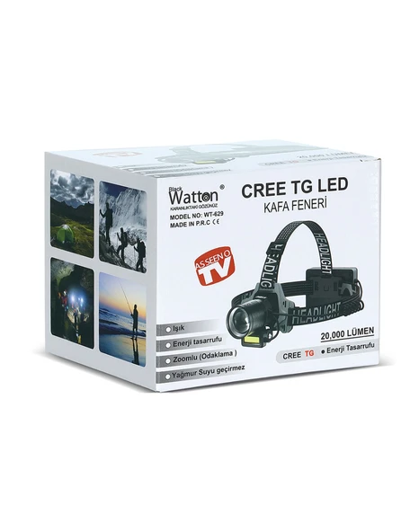 Watton WT-629 Cree TG 20,000 Lümen Profesyonel Süper Şarjlı Kafa Feneri - 4