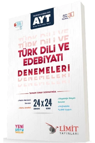 Limit Yayınları AYT Türk Dili ve Edebiyatı 24X24 Denemeleri