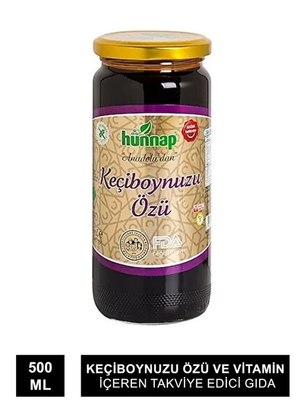 Hünnap Keçiboynuzu Özü ve Vitamin İçeren Takviye Edici Gıda 500 ml