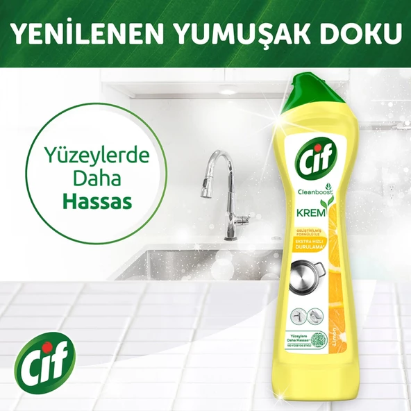 Cif Krem Yeni Nesil Yüzey Temizleyici Limon 500 Ml - 5