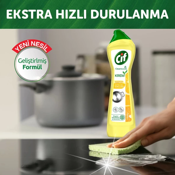 Cif Krem Yeni Nesil Yüzey Temizleyici Limon 500 Ml - 4