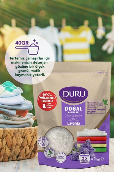 Duru Doğal Granül Matik Sabun Lavanta 25 Yıkama 3 x 1 KG - Resim 2