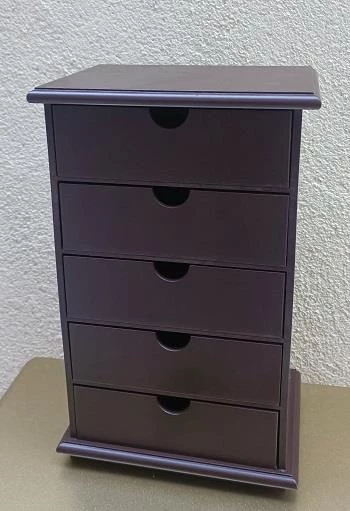 Hobi ERDL MODEL 90528 Ahşap Takı Şifonyer 5Çekmeceli Ceviz Rengi El Yapımı - 9