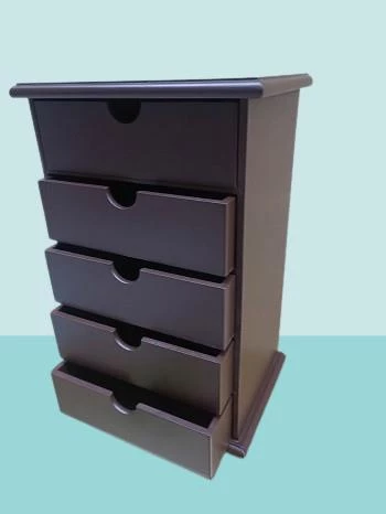 Hobi ERDL MODEL 90528 Ahşap Takı Şifonyer 5Çekmeceli Ceviz Rengi El Yapımı - 5