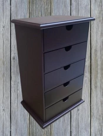 Hobi ERDL MODEL 90528 Ahşap Takı Şifonyer 5Çekmeceli Ceviz Rengi El Yapımı - 6