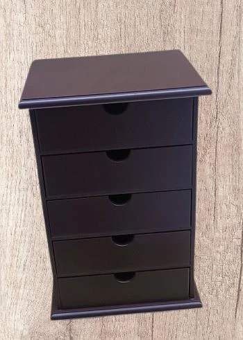 Hobi ERDL MODEL 90528 Ahşap Takı Şifonyer 5Çekmeceli Ceviz Rengi El Yapımı - 4