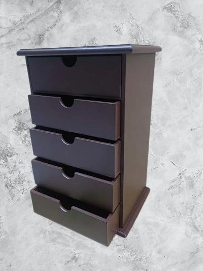 Hobi ERDL MODEL 90528 Ahşap Takı Şifonyer 5Çekmeceli Ceviz Rengi El Yapımı
