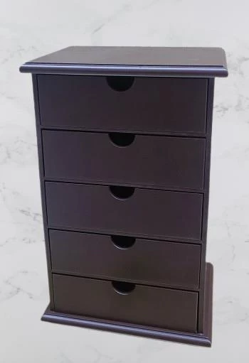 Hobi ERDL MODEL 90528 Ahşap Takı Şifonyer 5Çekmeceli Ceviz Rengi El Yapımı - 7