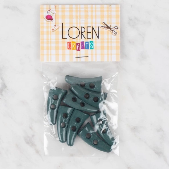 Loren Crafts 8 li koyu yeşil çoban düğme - 124