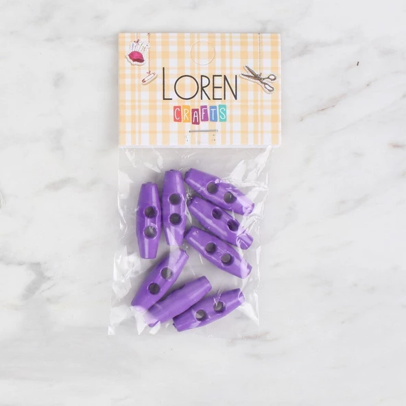 Loren Crafts 8 li mor çoban düğme - 108