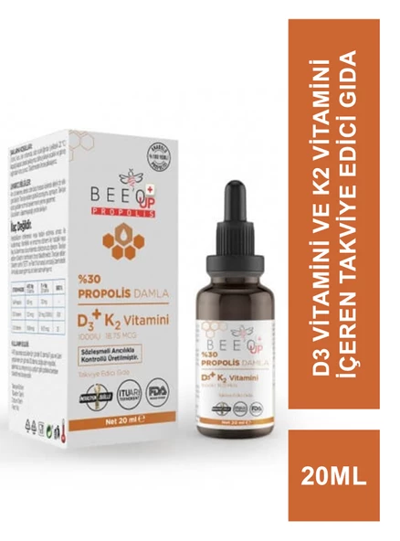 Beeo Up D3+K2 Vitamini %30 Propolis Damla 20 ml