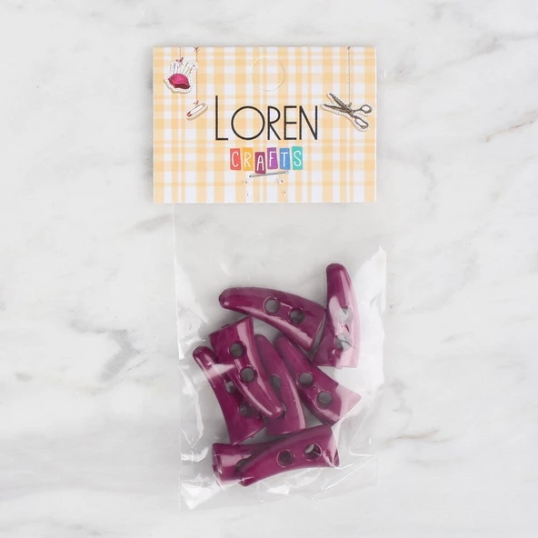 Loren Crafts 8 li mürdüm çoban düğme - 132