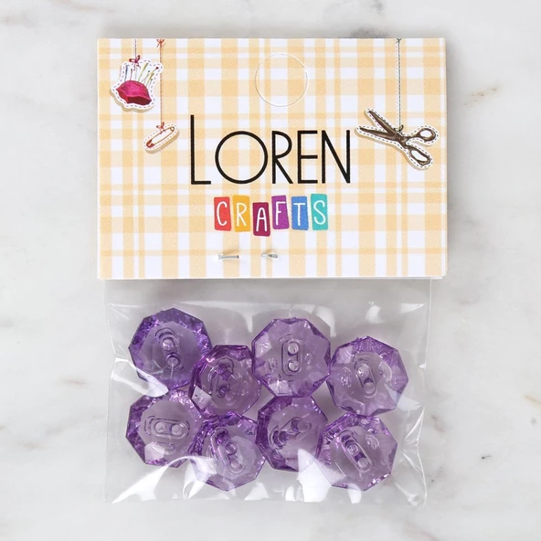 Loren Crafts Mor 8'li Düğme - 3066