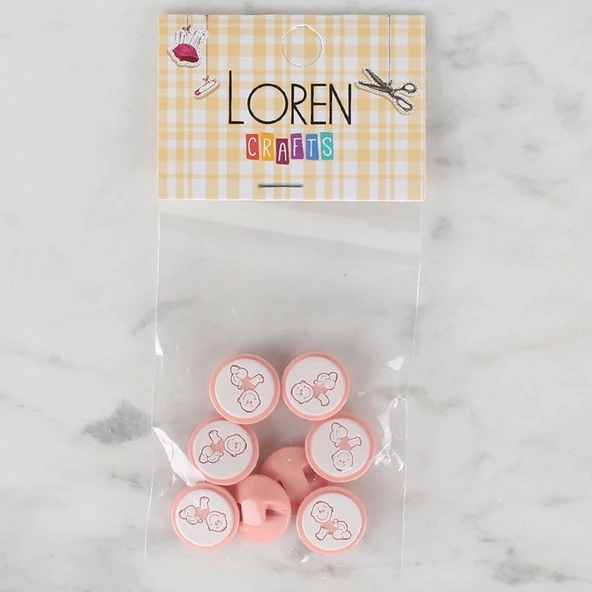 Loren Crafts 8 li Yavruağzı Bebe Düğme - 377