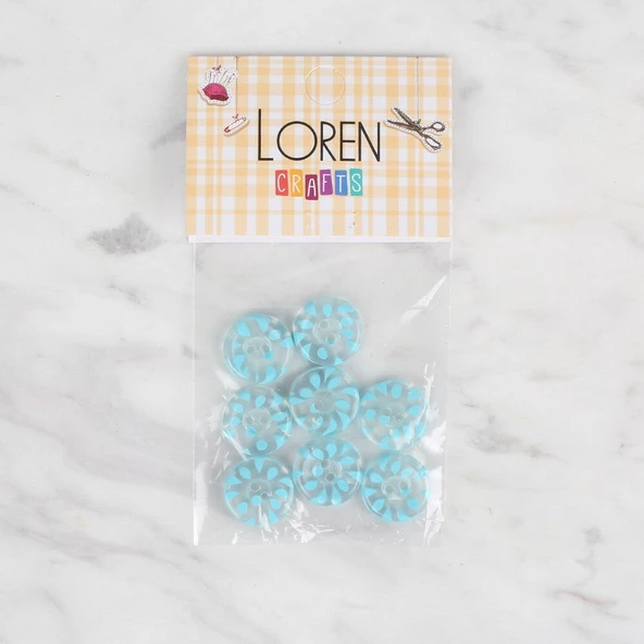 Loren Crafts 8 li Turkuaz Düğme - 31