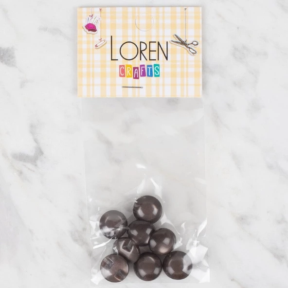 Loren Crafts 8 li Kahverengi Düğme - 37