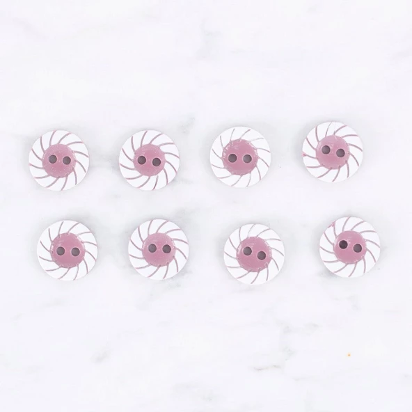 Loren Crafts 8 li Vişne Çürüğü Rengi Düğme - 0595
