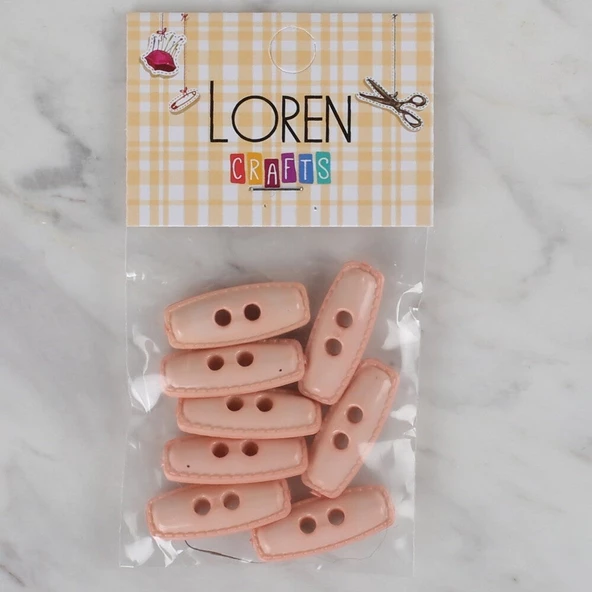 Loren Crafts açık pembe 8 li çoban düğmesi - 80