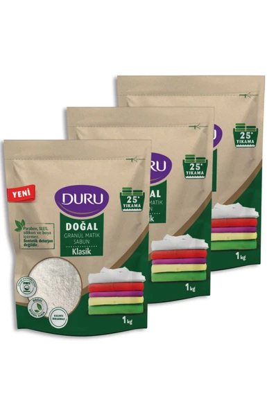 Duru Granül Matik Sabun Klasik 25 Yıkama 3 x 1 KG