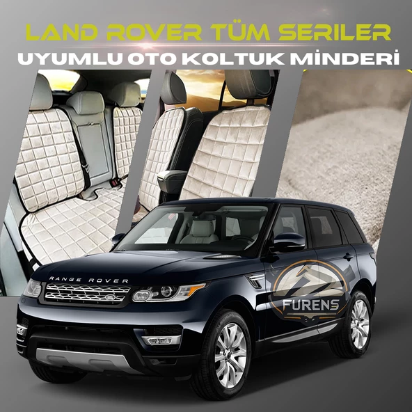 Land Rover Tüm Serilere Uygundur Bej Renk Tay Tüyü Cepli & Terletmez Sırtlı Oto Koltuk Minder Seti - Koltuk Koruma Kılıfı (ÖN & ARKA TAM SET) ürün görseli