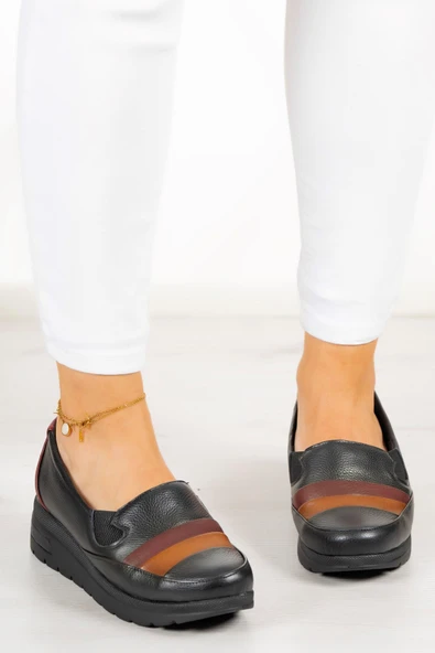 Erkan Saçmacı Avila Siyah Bordo Hakiki Deri Günlük Ayakkabı - 3