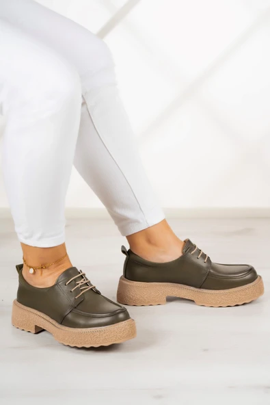Erkan Saçmacı Ashley Haki Hakiki Deri Loafer Ayakkabı - 2