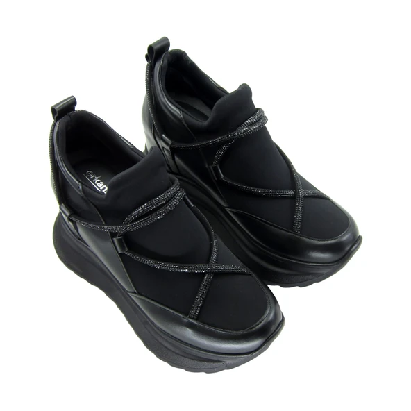 Erkan Saçmacı Arsenie Siyah Taşlı Gizli Dolgu Topuklu Günlük Ayakkabı - 3