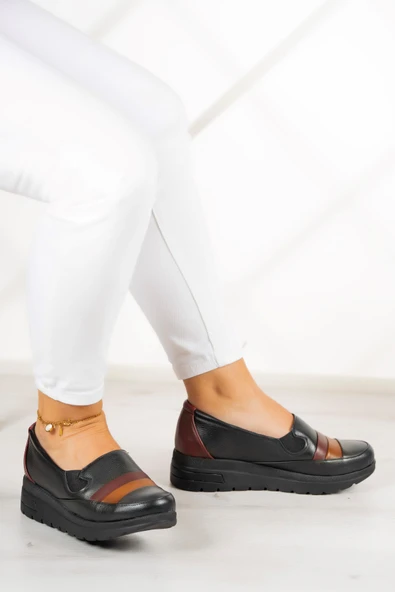 Erkan Saçmacı Avila Siyah Bordo Hakiki Deri Günlük Ayakkabı - 2