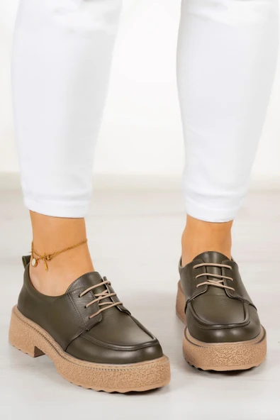 Erkan Saçmacı Ashley Haki Hakiki Deri Loafer Ayakkabı - 3