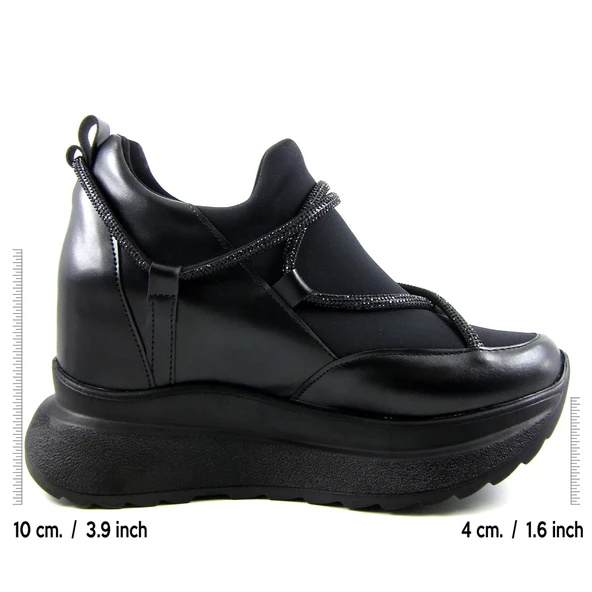 Erkan Saçmacı Arsenie Siyah Taşlı Gizli Dolgu Topuklu Günlük Ayakkabı - 2