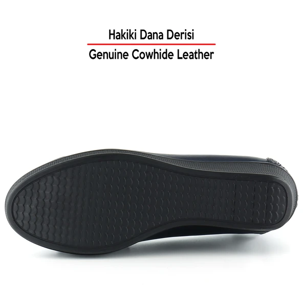 Erkan Saçmacı Emma Lacivert Yılan Hakiki Dana Derisi Fiyonklu Yuvarlak Burun Dolgu Topuklu Günlük Ayakkabı - Resim 7