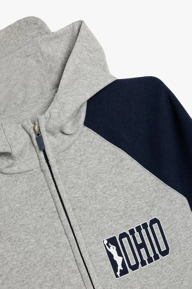 Koton Erkek Çocuk Oversize Fermuarlı Kapşonlu Sweatshirt Fermuarlı Basketbol Baskılı - 3