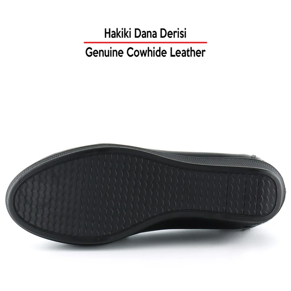 Erkan Saçmacı Emma Siyah Yılan Hakiki Dana Derisi Fiyonklu Yuvarlak Burun Dolgu Topuklu Günlük Ayakkabı - Resim 7