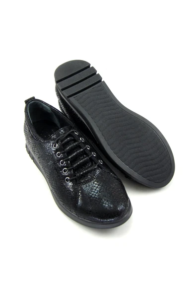 Erkan Saçmacı Khloe Siyah Yılan Hakiki Deri Günlük Ayakkabı - 2