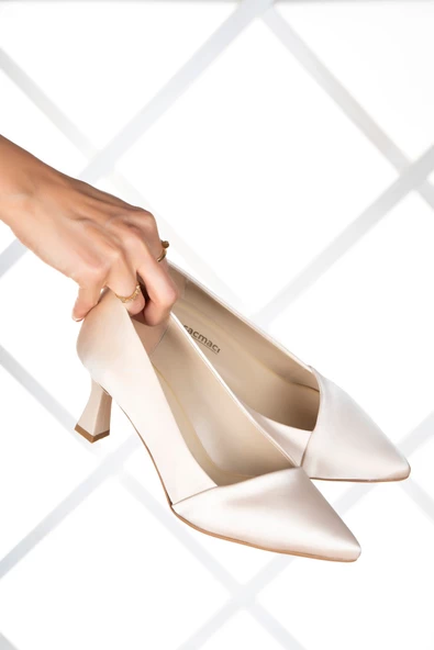 Erkan Saçmacı Laura Plus Ten Saten Abiye Ayakkabı - 4