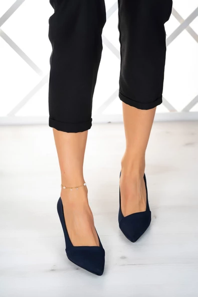 Erkan Saçmacı Laura Plus Lacivert Krep Abiye Ayakkabı - 3