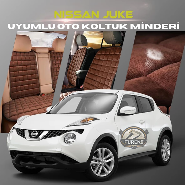 Nissan Juke Kahverengi Renk Tay Tüyü Cepli & Terletmez Sırtlı Oto Koltuk Minder Seti - Koltuk Koruma Kılıfı (ÖN & ARKA TAM SET) ürün görseli