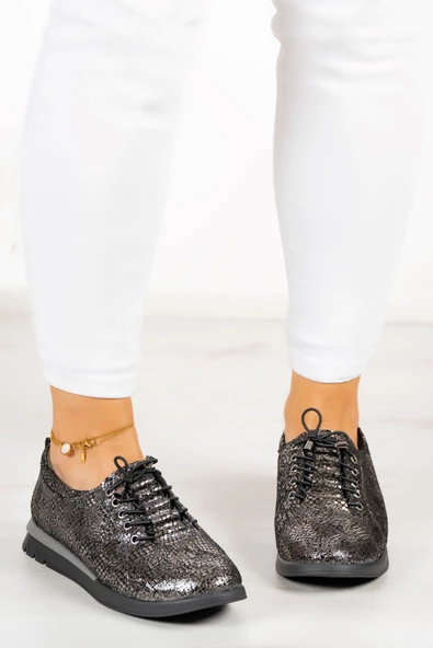 Erkan Saçmacı Khloe Gümüş Yılan Hakiki Deri Günlük Ayakkabı - 3