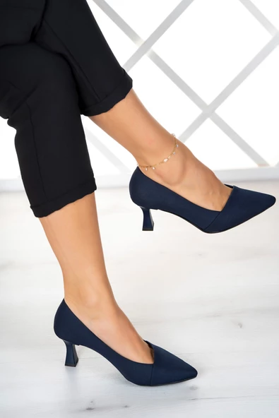 Erkan Saçmacı Laura Plus Lacivert Krep Abiye Ayakkabı