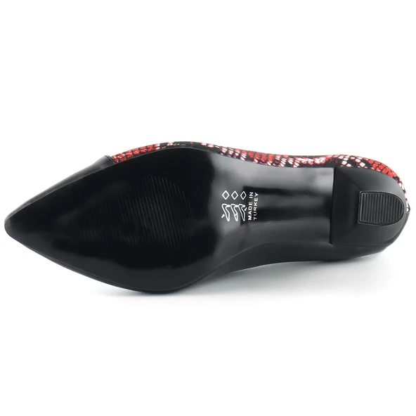 Erkan Saçmacı Jatqılı Plus Kırmızı Yılan Kadeh Topuklu Ayakkabı - 5